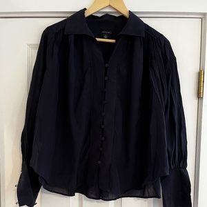 Ann Taylor Navy Blouse